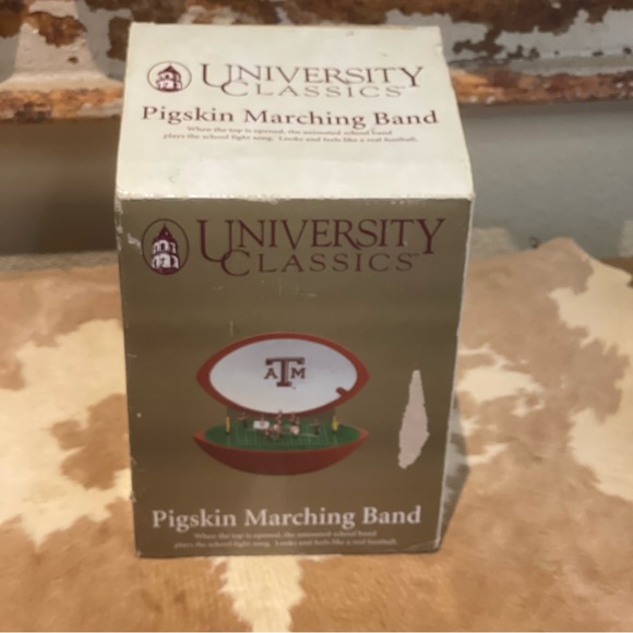 A&M university vintage football pigskin marching band music box - Picture 3 of 11